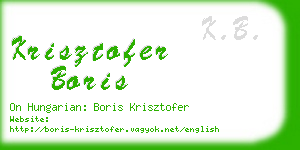 krisztofer boris business card